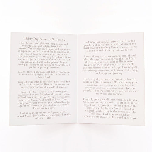 30 Day St. Joseph Novena prayer card