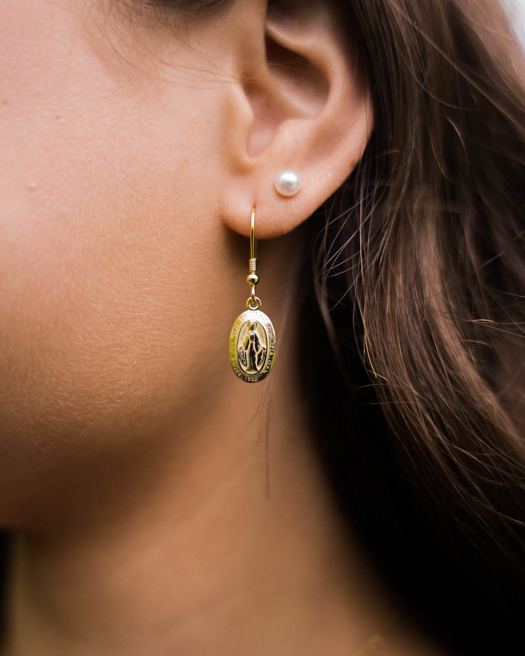 Miraculous Medal Earrings (gold)