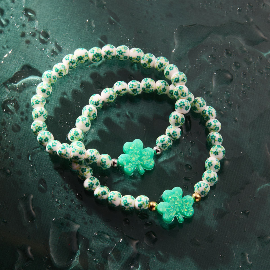 Holy Water porcelain Shamrock bracelet