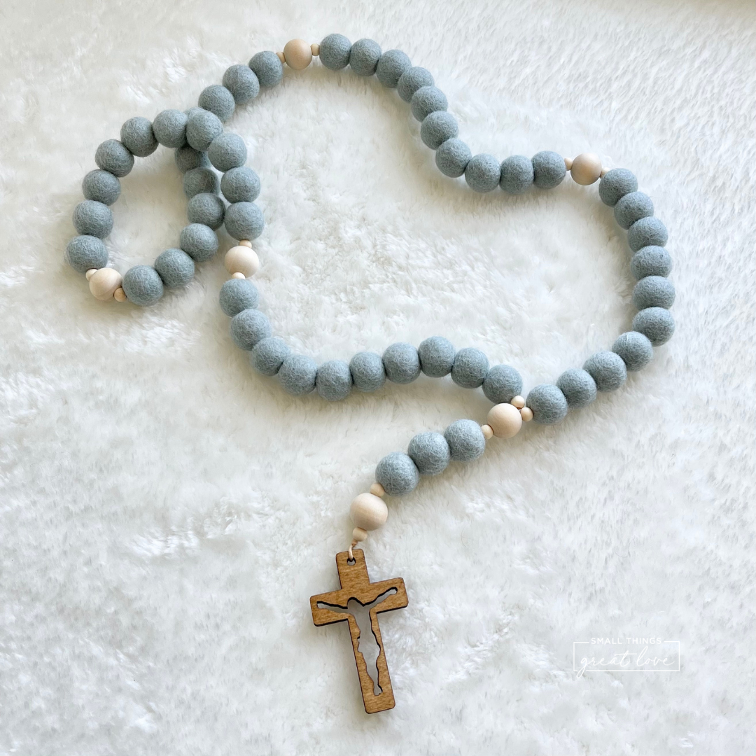Mini blue gray wall rosary
