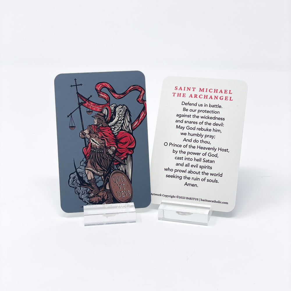 Men's St. Michael prayer card, by Baritus Catholic