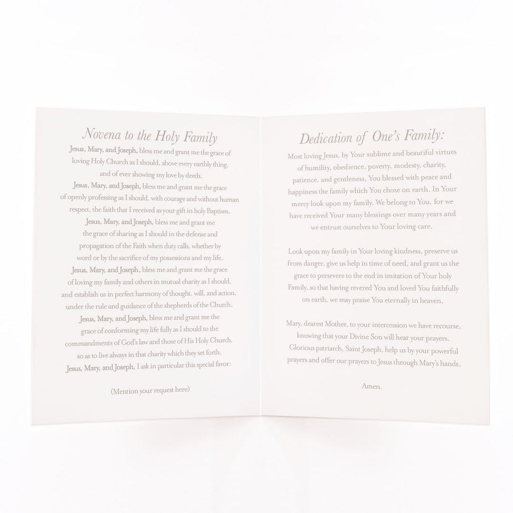 Holy Family novena prayer card