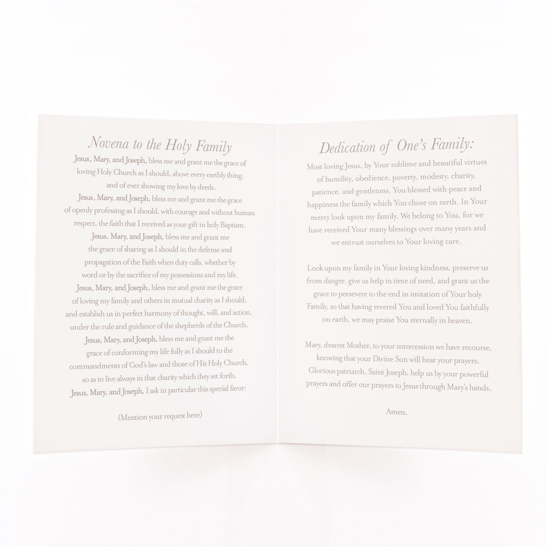 Holy Family novena prayer card